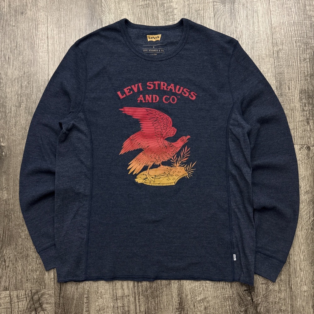 Levi's Eagle Graphic Waffle Knit Thermal Shirt L